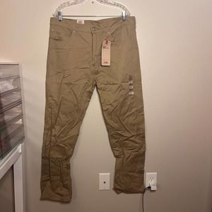 LEVI's 505 Regular khaki pants 38x32 stretch NWT